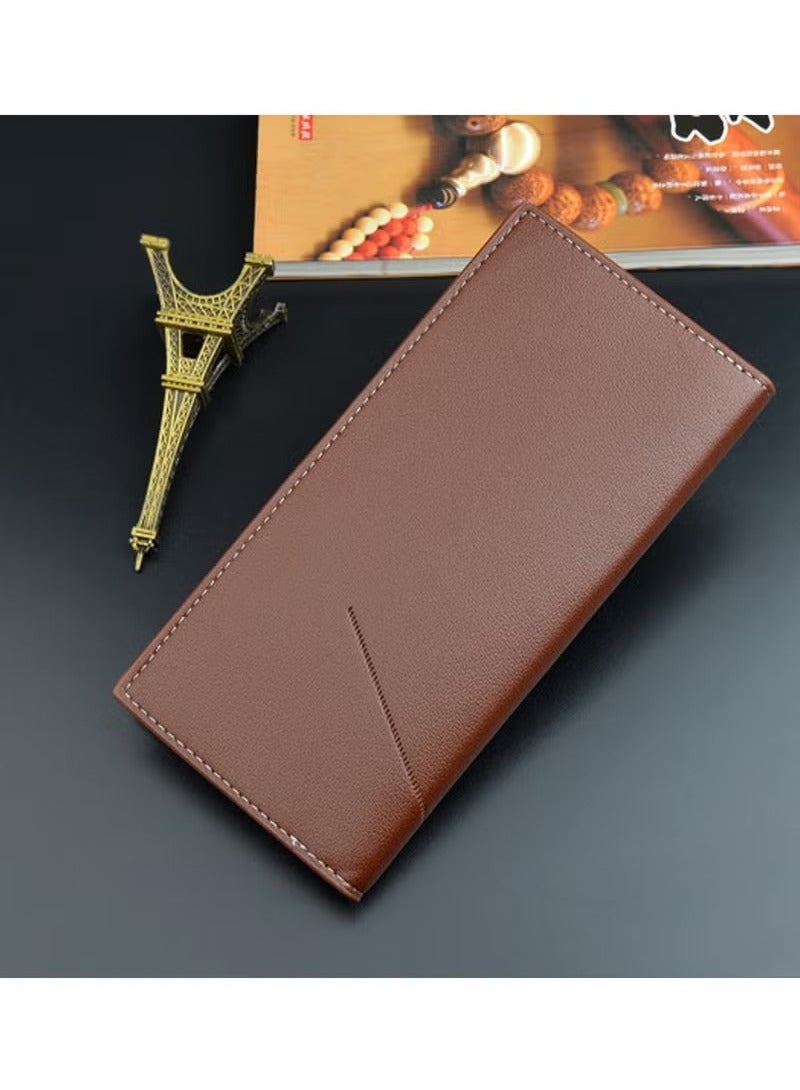 Men's Long Thin Slim Leather Wallet,PU Leather Men's Classic Wallet With Multiple Card Slots Extra Capacity Wallets,Credit Card Clip Money Bag Business Card Organizer,Bi-Fold Passport Wallet Men - Image 2