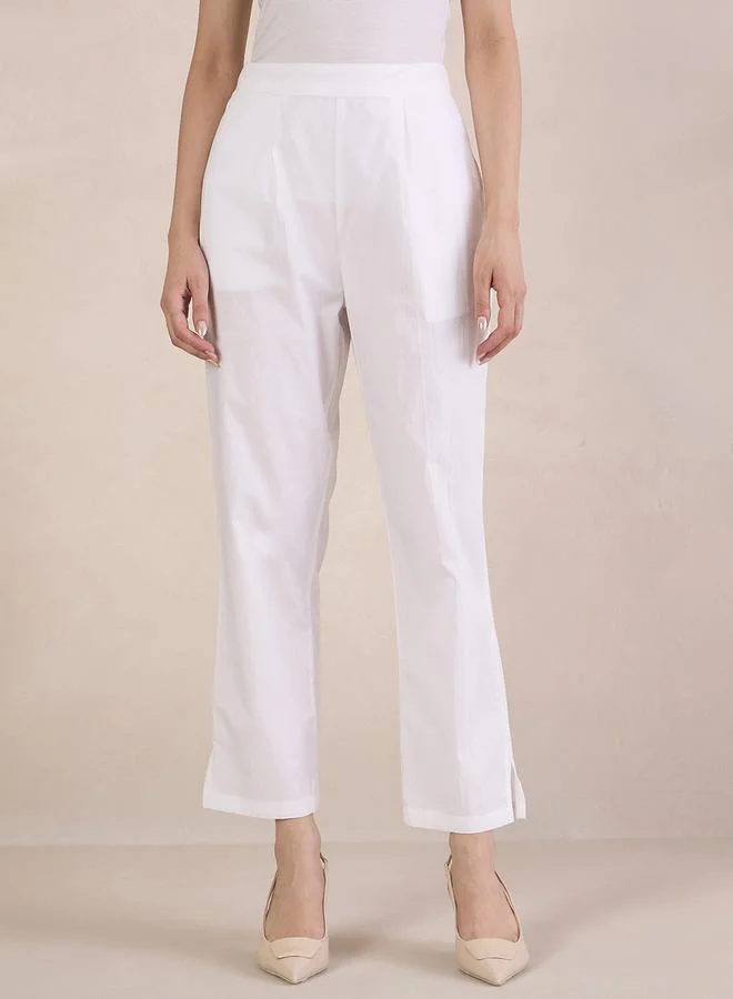 Femmella Femmella Cotton Poplin Crop Length Pants with Side Pocket