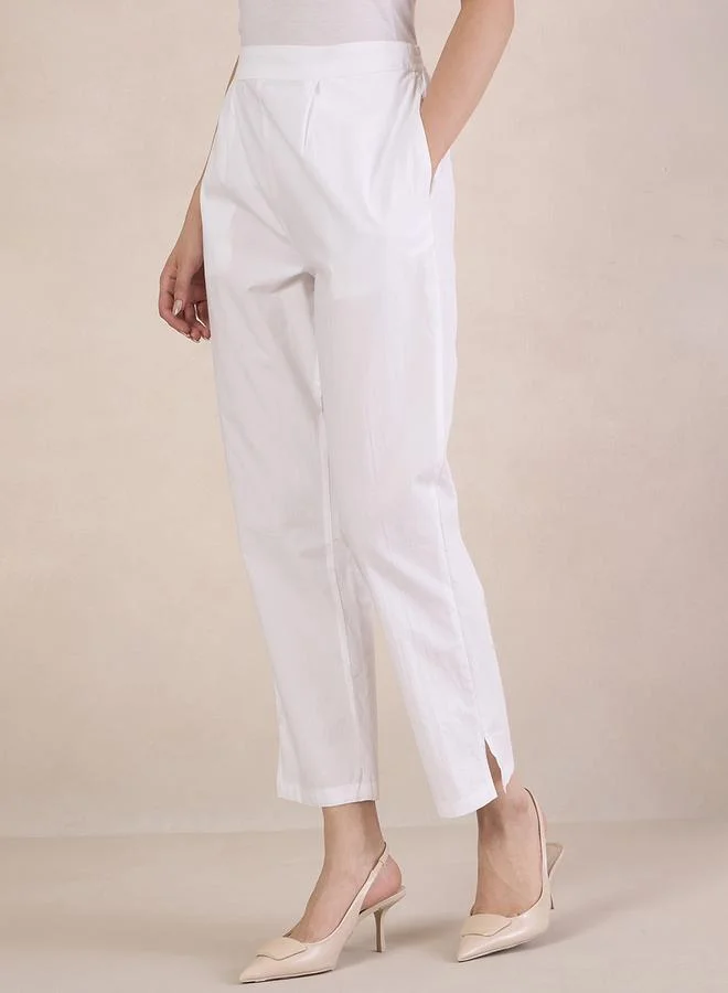 Femmella Femmella Cotton Poplin Crop Length Pants with Side Pocket