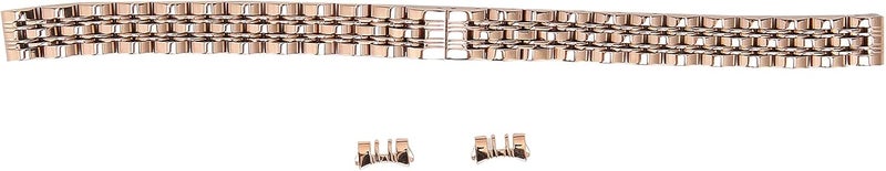 كلاراكو حزام ساعة من الفولاذ المقاوم للصدأ مقاس 10 مم / 0.4 بوصة، حزام ساعة بديل قابل للتعديل بطول وردي، حزام ساعة معدني من الفولاذ المقاوم للصدأ، حزام ذهبي مصقول للرجال والنساء - Image 1