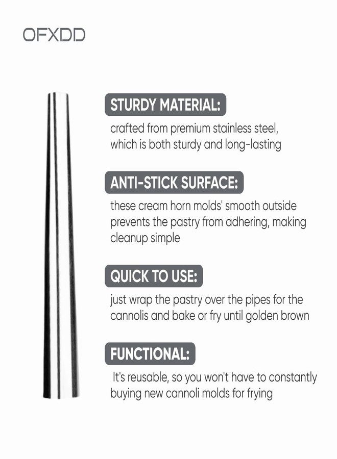 OFXDD Cannoli Forms 4.72 Inch - Cannoli Tube Set Pack of 18 Set - Cream Horn Molds for Baking Stainless Steel - Non Stick Metal Tubes for Pastry - Image 4