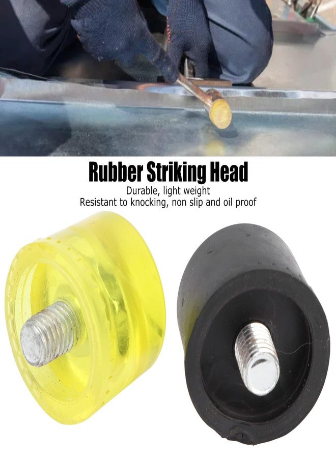 Walfront 4 Pcs Rubber Hammer Replacement Striking Head Yellow Black Plastic Mallet Head Tips Set(Φ25mm) - Image 2