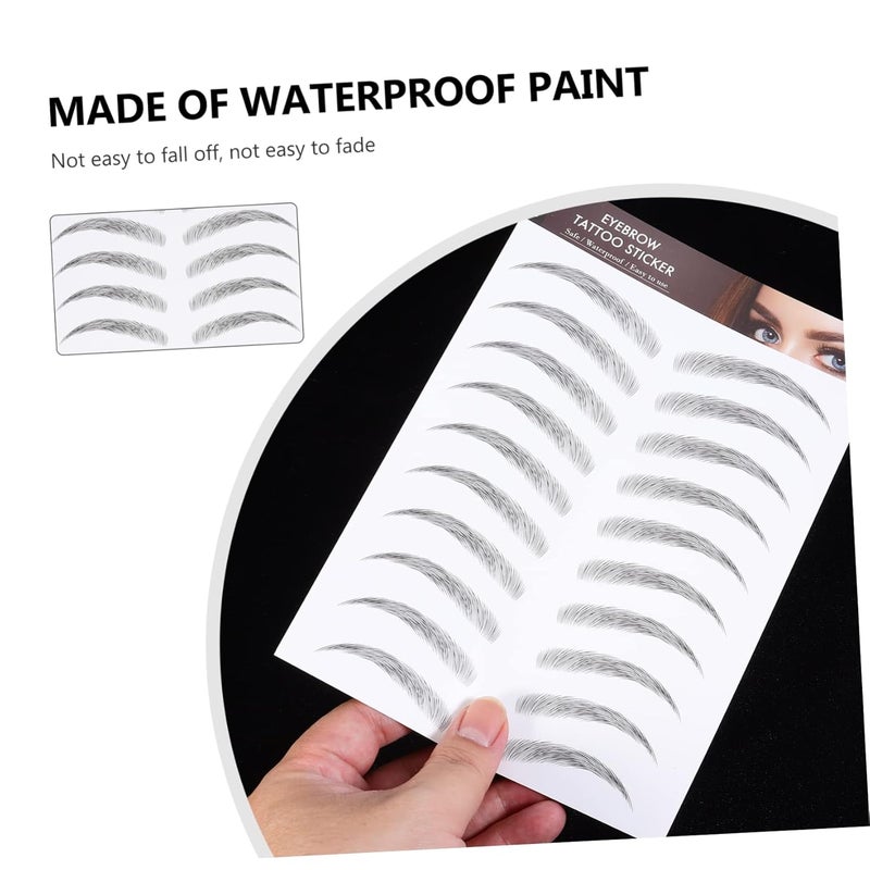 12-Piece Waterproof Imitation Eyebrow Transfer Stickers Artificial Eyebrow Stencils for Easy Shaping Suitable for Makeup Enthusiasts and Daily Use - Image 5