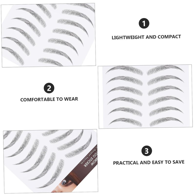 12-Piece Waterproof Imitation Eyebrow Transfer Stickers Artificial Eyebrow Stencils for Easy Shaping Suitable for Makeup Enthusiasts and Daily Use - Image 4