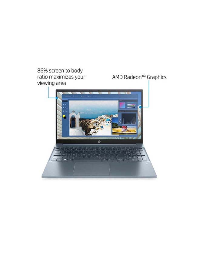 HP Pavilion (Upgraded Version) Laptop With 15.6 Inch Display, AMD Ryzen 7-5700U Processer/8GB RAM/512GB SSD/AMD Radeon Graphics English Horizon Blue - Image 3