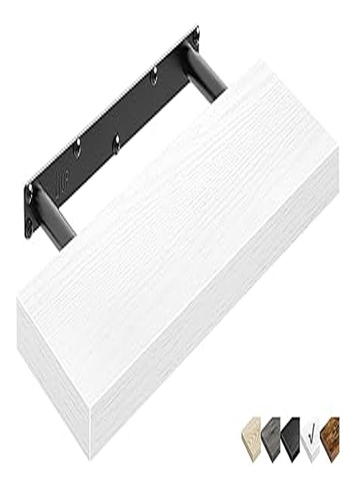Generic - White Floating Shelf for Wall and Bathroom - Small Single Shelves for Farmhouse 16" 1 Piece - Image 1