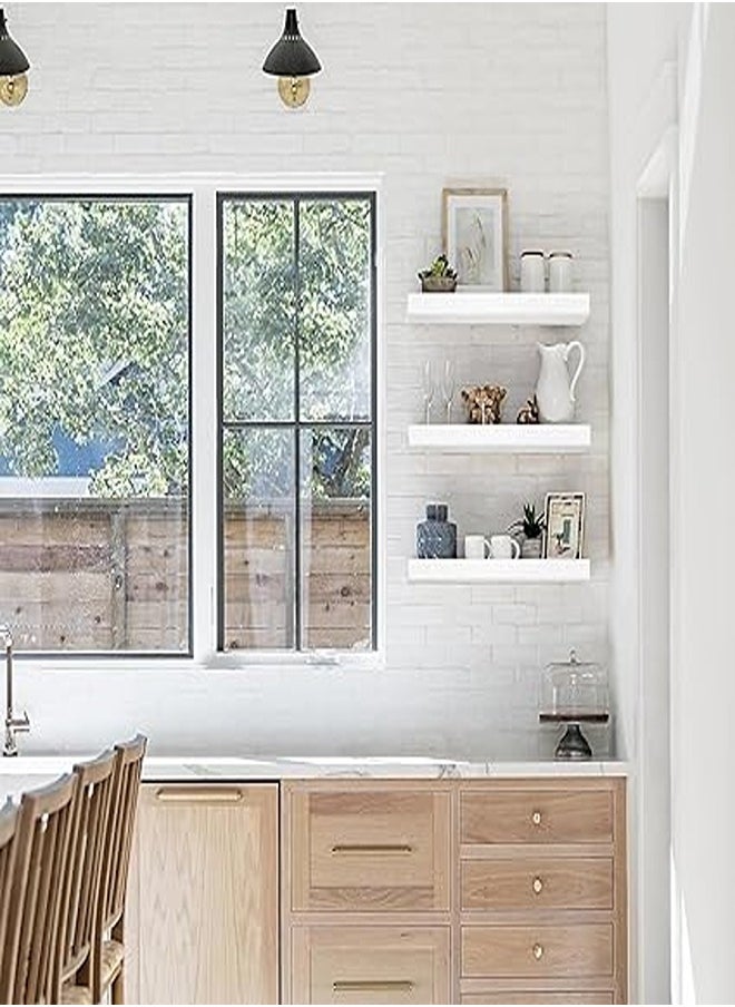 Generic - White Floating Shelf for Wall and Bathroom - Small Single Shelves for Farmhouse 16" 1 Piece - Image 1