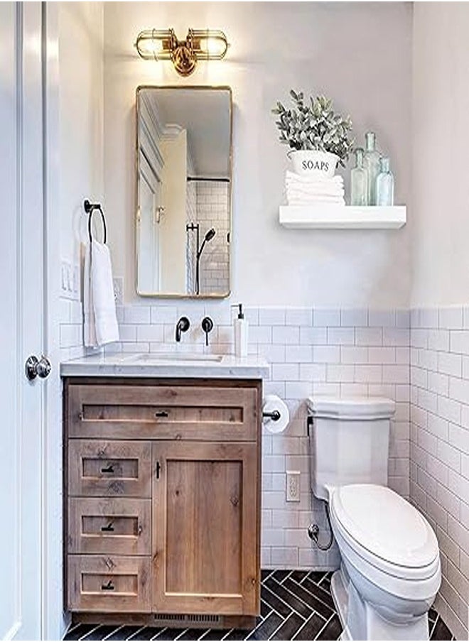 Generic - White Floating Shelf for Wall and Bathroom - Small Single Shelves for Farmhouse 16" 1 Piece - Image 1
