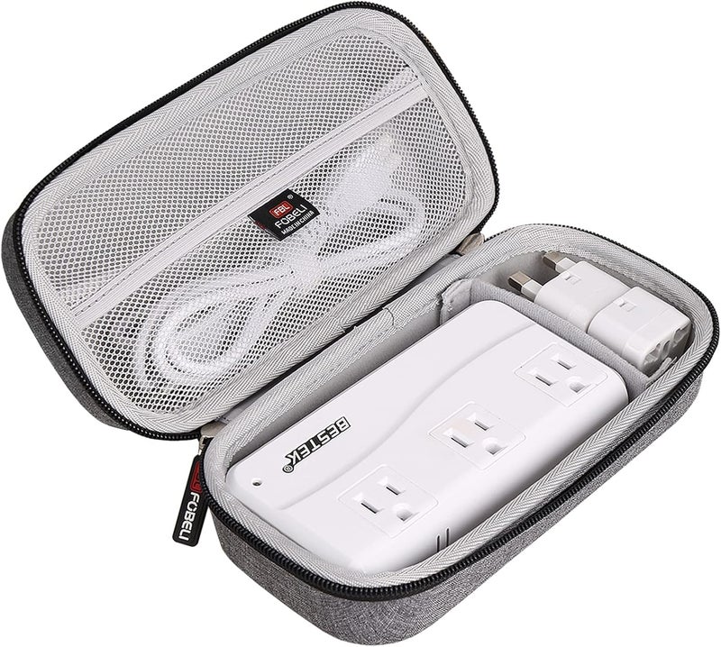 FBLFOBELI Hard Carrying Case For BESTEK Universal Travel Adapter 220V to 110V Voltage Converter, Grey - Image 2