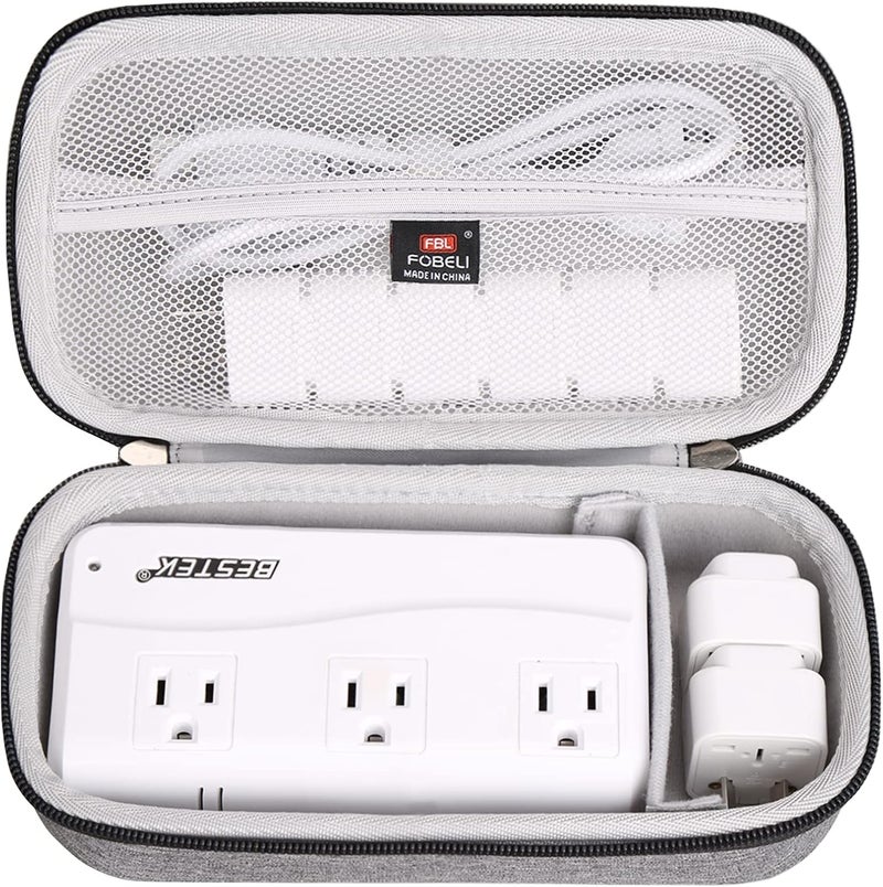 FBLFOBELI Hard Carrying Case For BESTEK Universal Travel Adapter 220V to 110V Voltage Converter, Grey - Image 1
