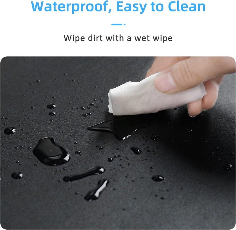 excovip Mouse Pad, Non-Slip Pu Leather Desk Pad Waterproof Desk Pad Protector, Desk Writing Mat For Office Home, Small Size（Black） - Image 4