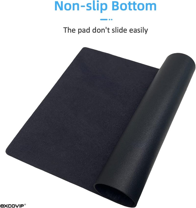 excovip Mouse Pad, Non-Slip Pu Leather Desk Pad Waterproof Desk Pad Protector, Desk Writing Mat For Office Home, Small Size（Black） - Image 3