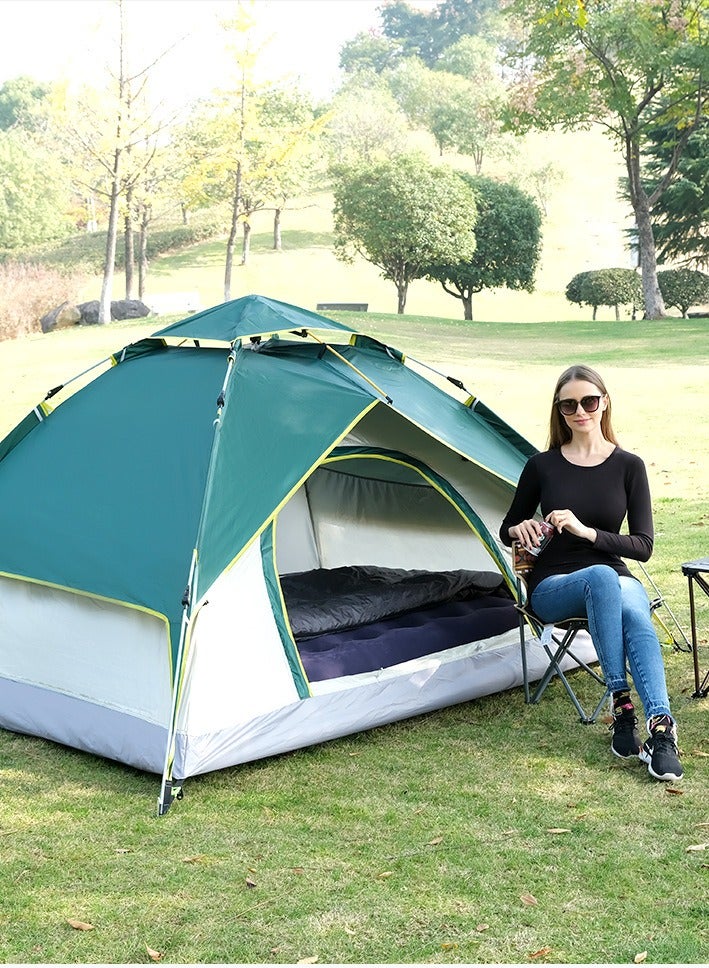 اوليو خيمة تخييم أوتوماتيكية ثلاثية الأغراض، خيمة سريعة الفتح أوتوماتيكية، مقاومة للماء والأشعة فوق البنفسجية، خيمة نزهة خارجية تتسع لـ 3/4 أشخاص، 210×210×135 سم - Image 5