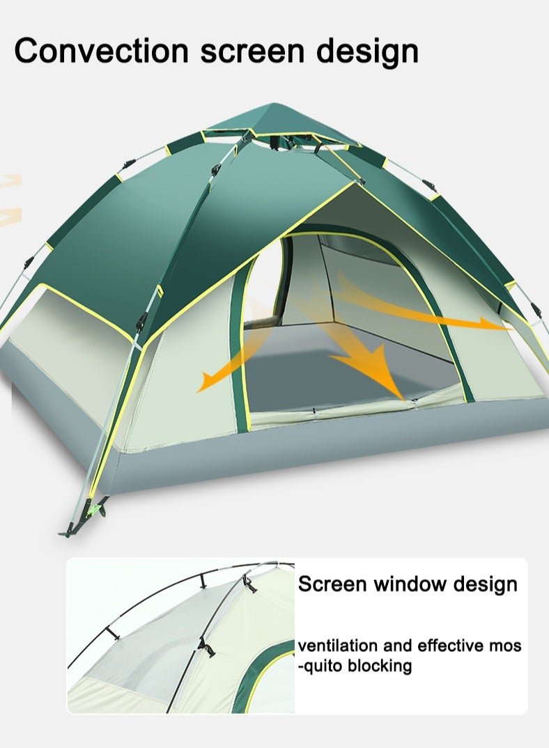 اوليو خيمة تخييم أوتوماتيكية ثلاثية الأغراض، خيمة سريعة الفتح أوتوماتيكية، مقاومة للماء والأشعة فوق البنفسجية، خيمة نزهة خارجية تتسع لـ 3/4 أشخاص، 210×210×135 سم - Image 2