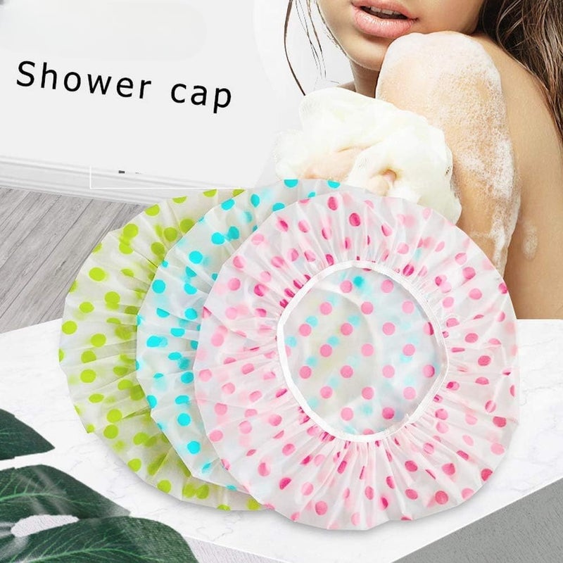Foniros Stylish and Durable Women's Shower Caps, Keep Your Hair Dry and Protected (Multicolor Pack of 3) - Image 2