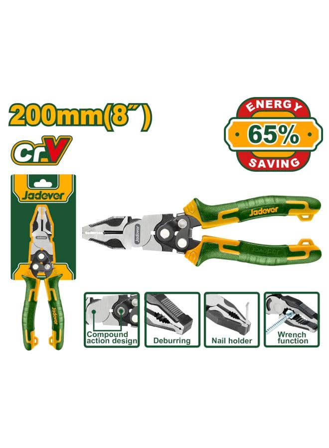 Jadever Multi-Function Heavy-Duty Pliers with Grip - Size 8