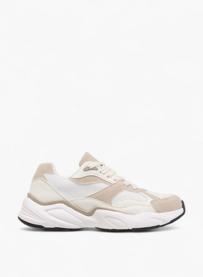 Panelled Lace-Up Sneakers