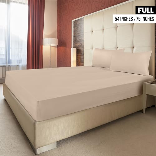 Utopia Bedding Fitted Sheet Pack of 2 Bottom Sheets Soft Brushed Microfiber Deep Pockets Shrinkage Fade Resistant Easy Care Full Beige - Image 3