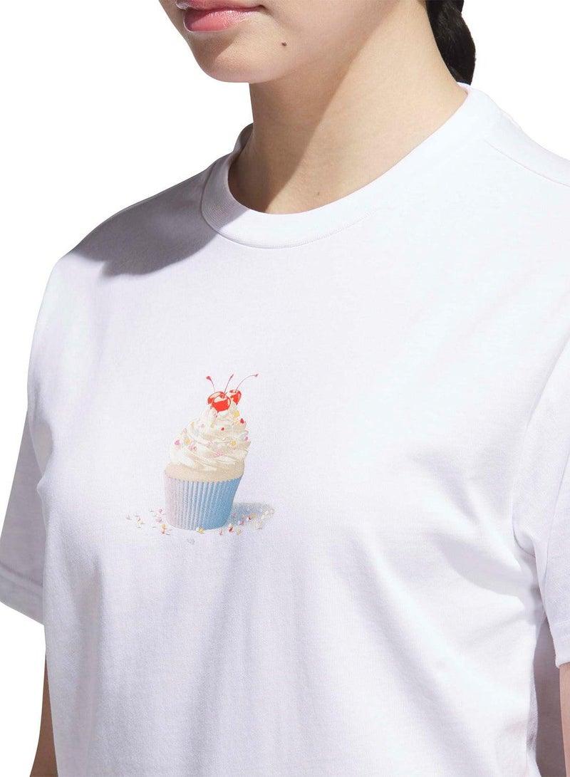 Adidas Seasonal Essentials Cupcake Graphic T-Shirt - Image 3