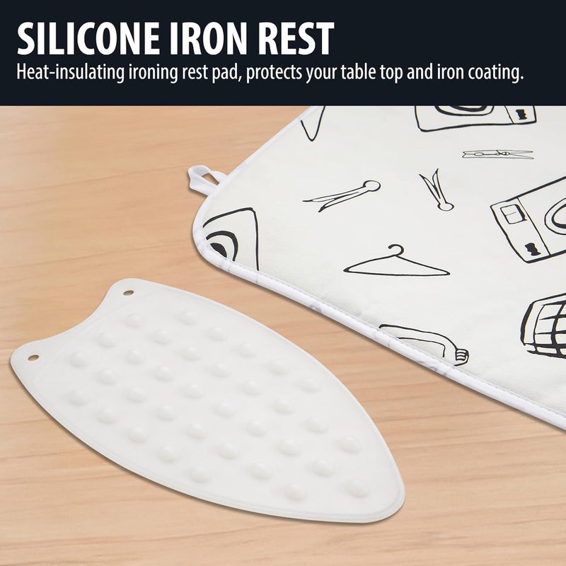 Seiritex Ironing Mat for Table Top, Portable Ironing Pad 39.4 x 18.9 inch Iron Board 5 in 1 Travel Iron Blanket for Counter top, Washer, Dryer, White - Image 5