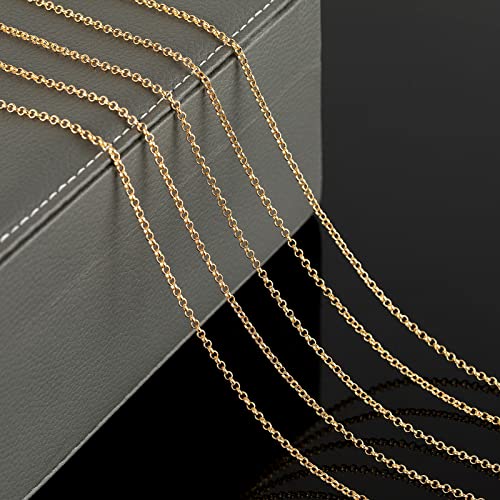 YOUBEIYEE 18K Gold Plated Brass Jewelry Making Chain, 10 Meters Circle Rolo Chains Bulk with 50pcs Jump Rings + 20pcs Lobster Clasps Women Necklace DIY Jewelry Supplies Findings - Image 5