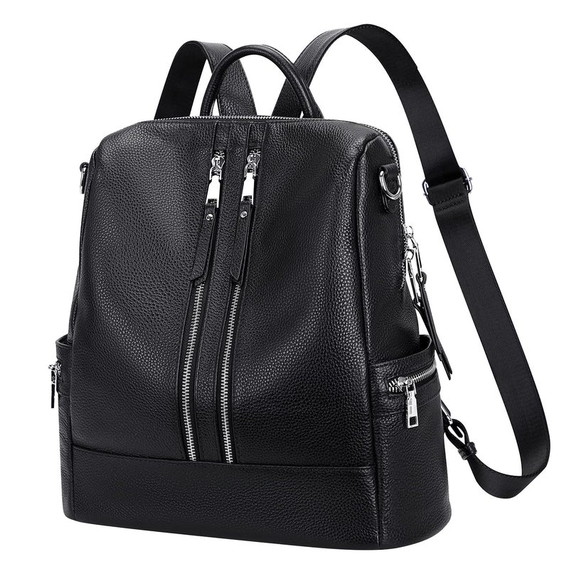 ALTOSY Genuine Leather Backpack Purse for Women Convertible Shoulder Bag Crossbody Bag Elegant Casual Daypacks (S77 Black) - Image 1
