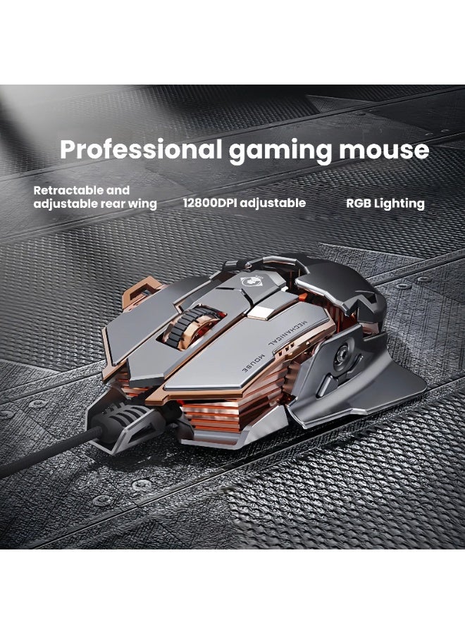 Wired mouse gaming metal weighted mechanical macro gaming desktop computer notebook mouse - Image 2