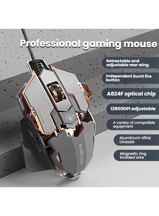 Wired mouse gaming metal weighted mechanical macro gaming desktop computer notebook mouse - Image 4