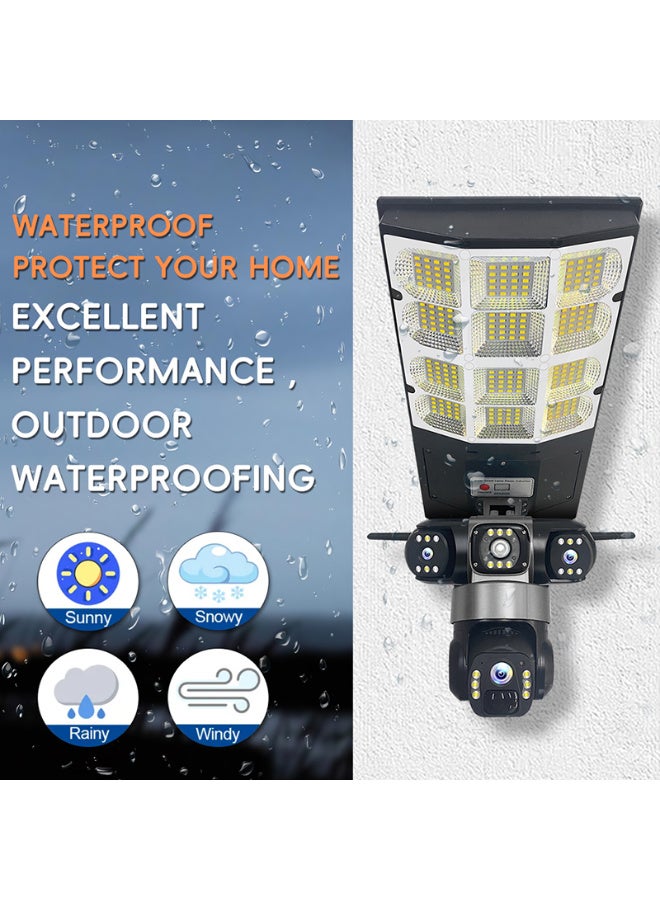 Outdoor Waterproof Security Monitoring 4G Triple Screen Intelligent Remote Control Street Lamp Solar Camera, Two-way Audio And Voice Alarm - Image 4
