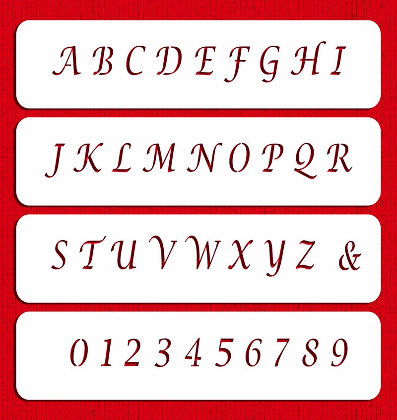 Designer Stencils Small Letters Cake Stencils Beigesemitransparent
