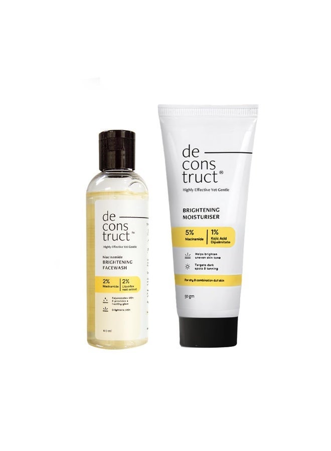 ديكونستركت ثنائي دي كونستركت اليومي لتعزيز الإشراق - غسول وجه مُفتّح (100 مل) + مرطب وجه مُفتّح (50 غ) | لبشرة متألقة ومشرقة | ثنائي مضاد للتصبغات | عبوة من قطعتين - Image 1