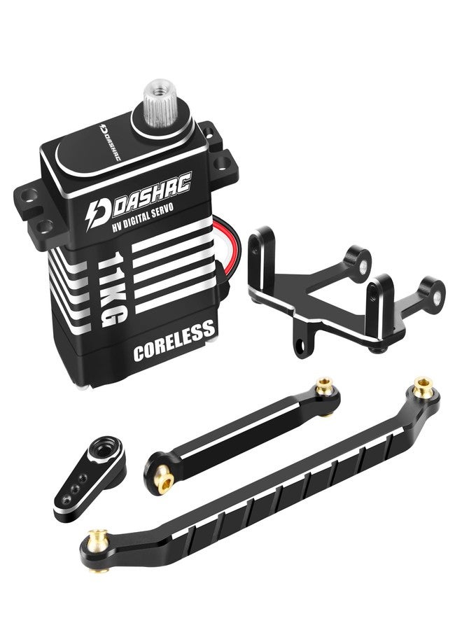 DashRC RC 11KG Digital Servo, High-Torque Metal Gear Coreless Motor Set for 1/18 RC Crawler Redcat Ascent-18 Upgrades Parts, Servo Mount Horn Steering Links Incuded - Image 1