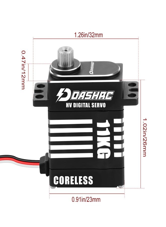 DashRC RC 11KG Digital Servo, High-Torque Metal Gear Coreless Motor Set for 1/18 RC Crawler Redcat Ascent-18 Upgrades Parts, Servo Mount Horn Steering Links Incuded - Image 3