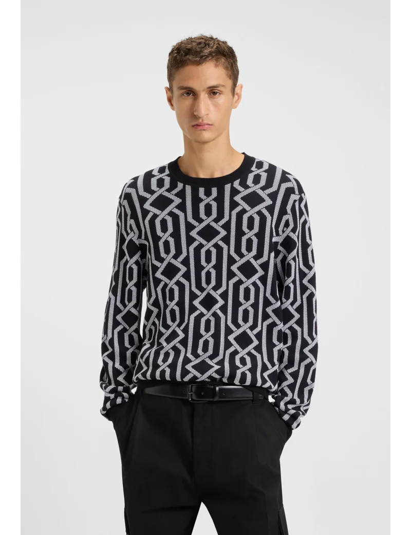 HUGO Regular-fit sweater with jacquard pattern