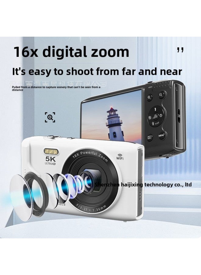 كاميرا CCD محمولة للحفلات الطلابية بدقة 5K و7200 وات وبطاقة صور وكاميرا رقمية للمبتدئين وكاميرا رقمية منزلية - لون الجسم: بطاقة تخزين TF سعة 32 جرام - Image 5