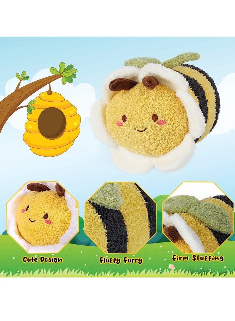 Flower Bee Plush Toy, 11“ Funny C ute Stuffed Plushie Pillow Doll, Soft Fluffy Birthday Hugging Cushion Decor, Present for Kids and Adults - Image 3