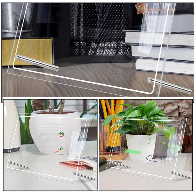 Acrylic Dry Erase Whiteboard Memo Writing Board With Push Pins For Home Office Desktop - Image 4