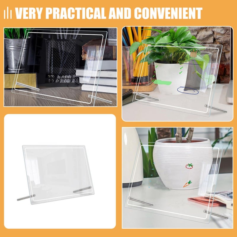 Acrylic Dry Erase Whiteboard Memo Writing Board With Push Pins For Home Office Desktop - Image 5