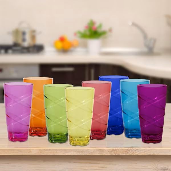 CreativeWare Circus Set of 8, 24 Ounces Tumbler Set, 24 oz, Multicolor (CIR08MULTI) - Image 2
