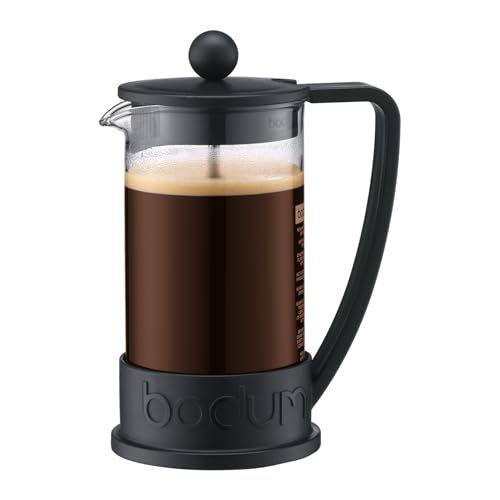 Bodum 12oz Brazil French Press Coffee Maker HighHeat Borosilicate Glass Black Made in Portugal