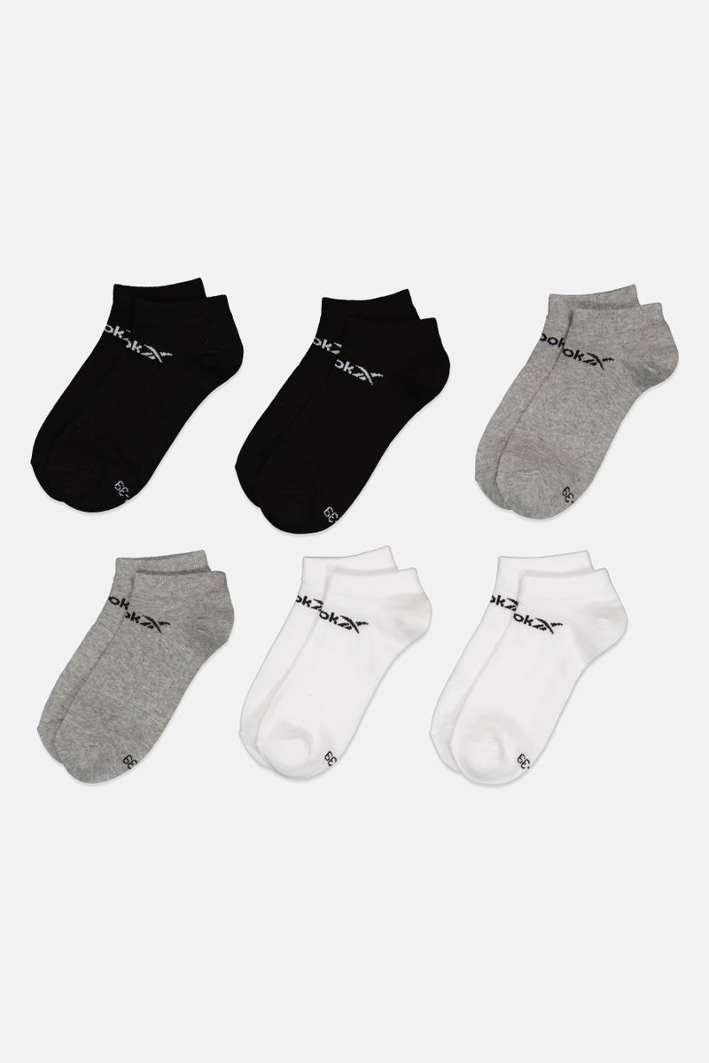 Reebok Men 6 Pairs Brand Logo Low Cut Socks, Multicolor - Image 3