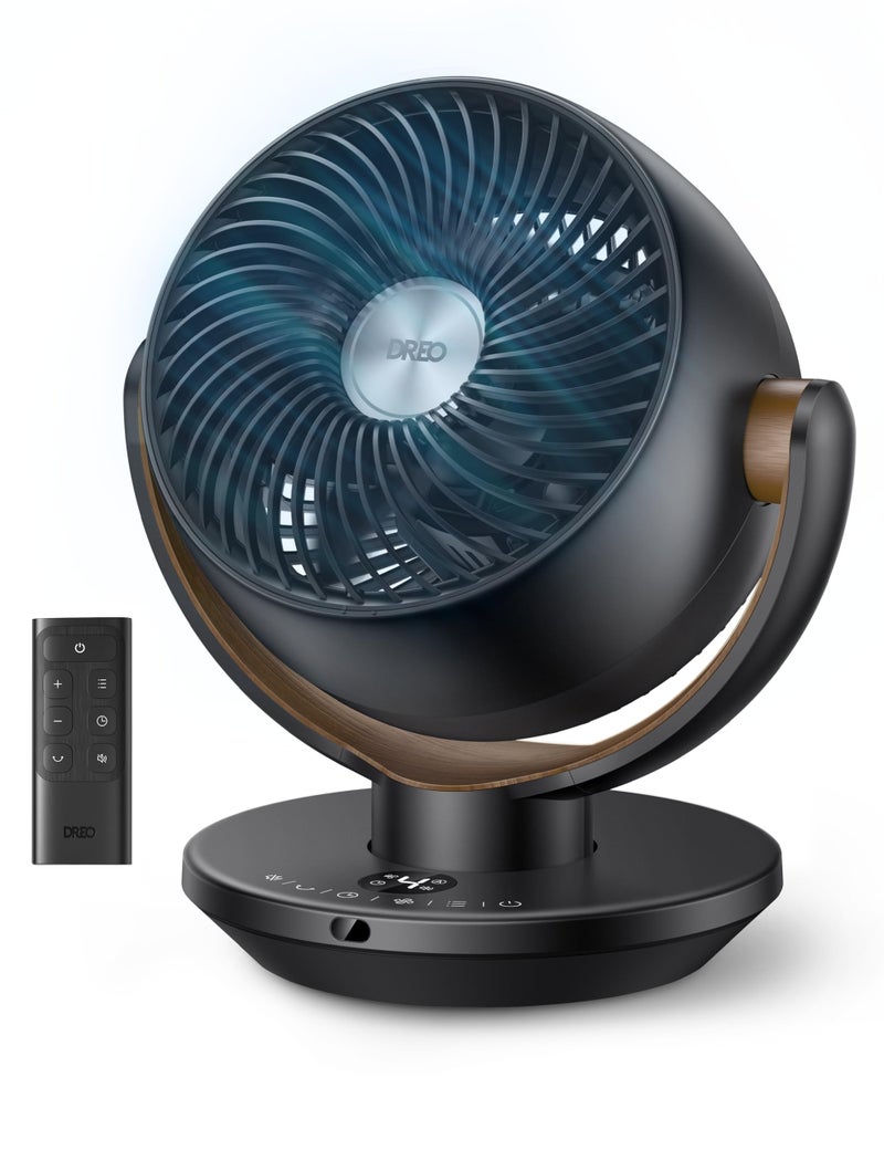 DREO Fan for Bedroom Desk Air Circulator Fan with Remote 11 Inch Table Fans for Whole Room 65ft Powerful Airflow 120 Vertical Manual 90 Oscillating 4 Speeds 8H Timer 25dB Quiet Fan Home - Image 2