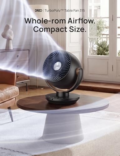 DREO Fan for Bedroom Desk Air Circulator Fan with Remote 11 Inch Table Fans for Whole Room 65ft Powerful Airflow 120 Vertical Manual 90 Oscillating 4 Speeds 8H Timer 25dB Quiet Fan Home - Image 3