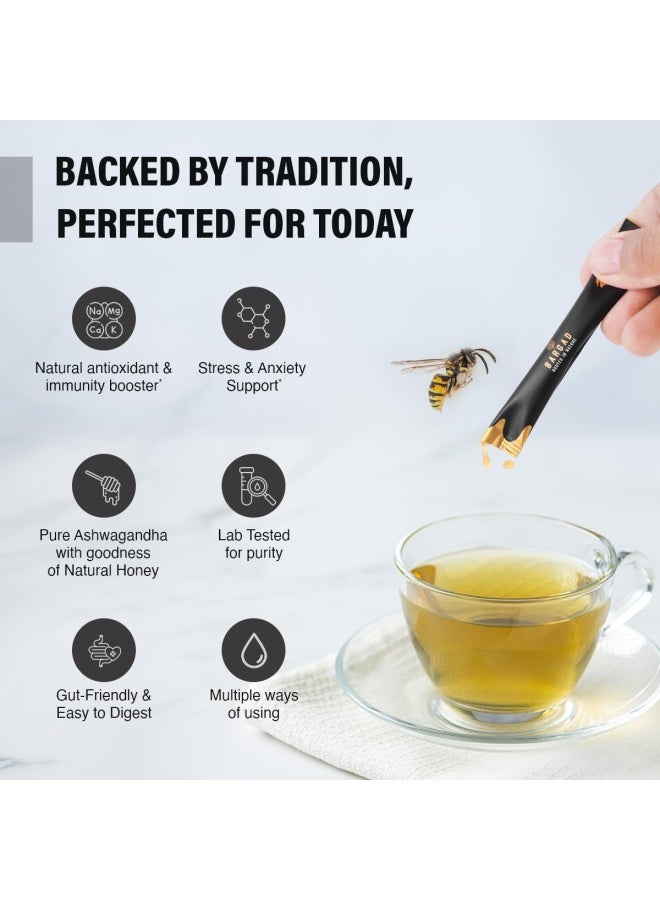 BARGAD Ksm-66 Ashwagandha Honey Sticks – Premium Organic Honey Infused With Adaptogenic Ashwagandha, Helps Promote Relaxation & Focus, Boosts Energy & Vitality, No Artificial Additives – 7 Count - Image 4