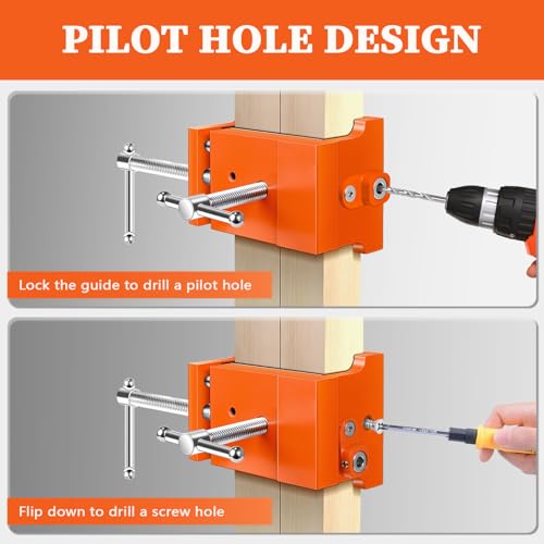 Lifarsculp Cabinet Clamps, Professional Wood Joinery Alignment Tool, Adjustable Panel Clamping System for Cabinet Building, 4-Point Positioning Clamps, 2 Pack, Orange - Image 5