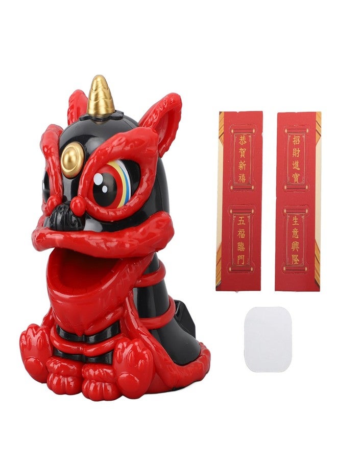 Jerliflyer Solar Powered Dancing Lion Ornament,Chinese New Year Lucky Dancing Lion Toy for Home Decoration and Car Interior Accessories(Black) - Image 1
