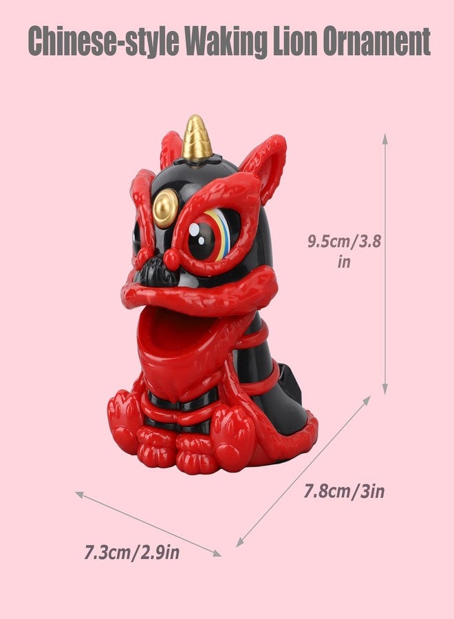 Jerliflyer Solar Powered Dancing Lion Ornament,Chinese New Year Lucky Dancing Lion Toy for Home Decoration and Car Interior Accessories(Black) - Image 2
