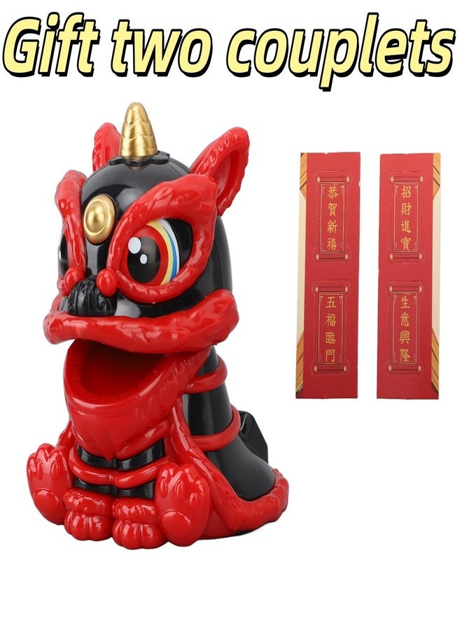 Jerliflyer Solar Powered Dancing Lion Ornament,Chinese New Year Lucky Dancing Lion Toy for Home Decoration and Car Interior Accessories(Black) - Image 3