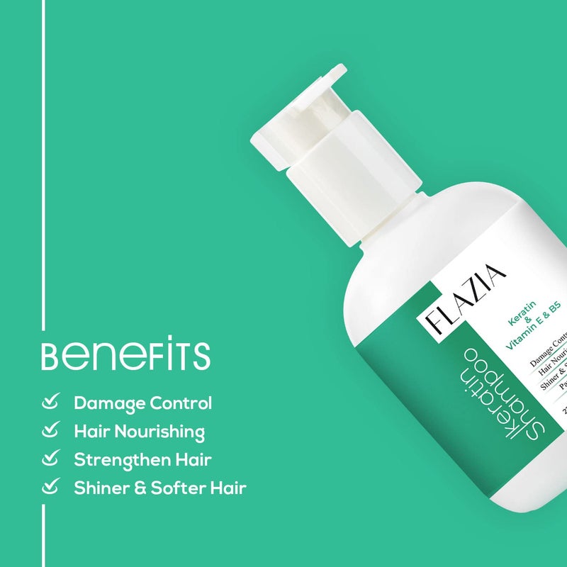 FLAZIA Keratin Hair care Shampoo and Conditioner for Straighten and Smoothen Hair Nourishment And Hair Growth Keratine Conditioner Damage Control 220ml X 2 Combo Pack Of 2 - Image 2