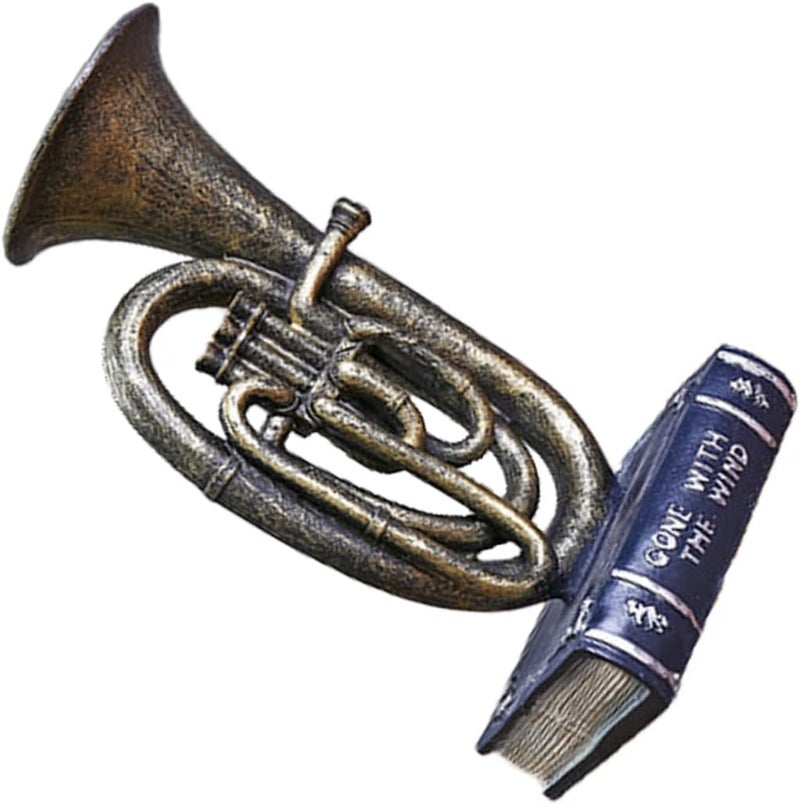 klarako 3pcs Stand Miniatures Base Horn Book Household Home Ornament Decor Dsektop Resin Adornment for Bar Decoration Music Window Small Instrument Office Figurine French Vintage - Image 3